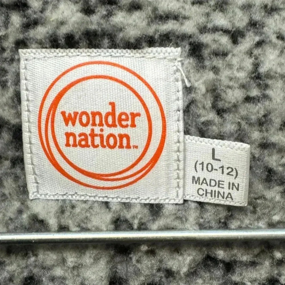 Wonder Nation Boys Sherpa Pullover Hoodie Gray Size Large 10-12 Casual - Picture 2 of 6